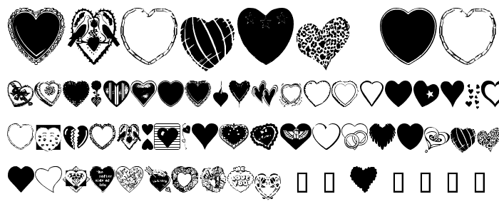 Hearts Galore font